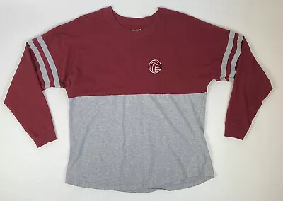 Boxercraft Womens Size M Oversized Volleyball Long Sleeve Shirt Garnet Grey  • $10.49