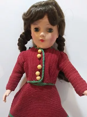 Vintage 1950s 14  Hard Plastic Mary Hoyer Doll W/ Handmade Clothes REPAIRED • $92