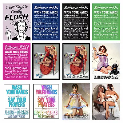 £8.36 • Buy Bathroom & Bedroom Retro Metal Signs/Plaques Man Cave,Novelty Gift,