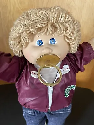 Cabbage Patch Kids ‘85 Blue Eyed Boy Tan Hair With Pacifier Wearing CPK Outfit • $148.03