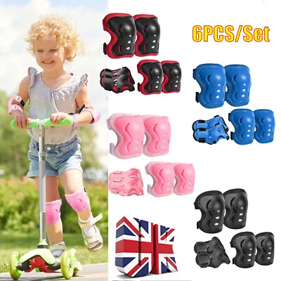 6X Kids Elbow Wrist Knee Pads New Protective Gear Set Skate Roller Cycling Bike. • £9.99