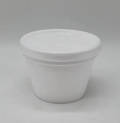 £13.98 • Buy 100 X 4oz POLYSTYRENE FOAM POTS TUBS CUPS FOOD DRINK CONTAINERS + 100 LIDS  (D4)