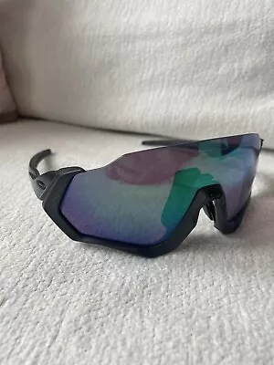 Oakley Flight Jacket Sunglasses Shield Steel Black Jade Prizm Road • £65