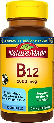Vitamin B12 1000 Mcg Dietary Supplement For Energy Metabolism Support 90 Softg • $19.69