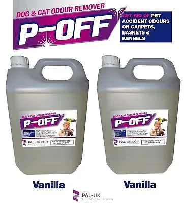 £22.99 • Buy 2 X 5L P-OFF Fragranced Kennel/Cattery Cleaner Deodoriser -Vanilla.