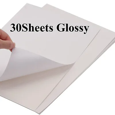 $25.89 • Buy 30x Glossy White Inkjet Printable Vinyl Sticker Paper 8.5 X11 For Inkjet Printer