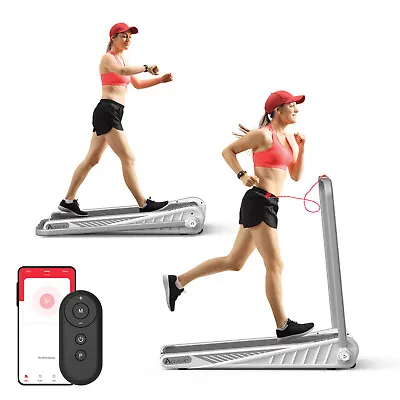 $348.90 • Buy 2-IN-1 Treadmill Electric Walking Pad Under Desk Compact 5° Fixed Incline Silver