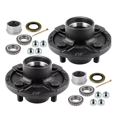 2000 Lbs Trailer Axle Spindle With 4-4  Bolt Circle Hub L44643 Trailer Bearings • $48.78