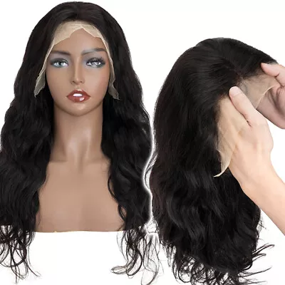 Women Front Wigs Brazilian 100% Indian Remy Human Hair Front Lace Wigs Body Wave • $81.93