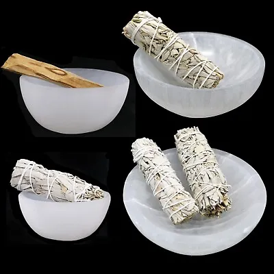 Selenite Crystal Bowl 3 4 5 And 6 Inch For Smudging And Crystal Charging Station • $15.99