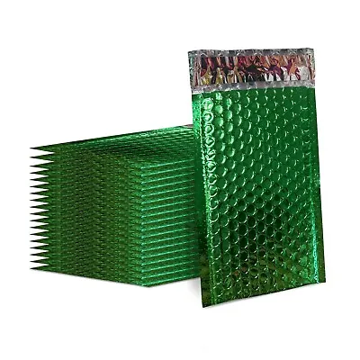 500 #000 Glamor Metallic Green Poly Bubble Mailers Envelopes 4x8 Bags 4.5  Wide • $69.95