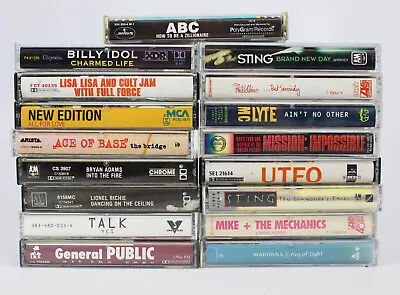 (17) Pop Rock '90's Cassette Tape LOT Billy Idol Sting ABC Madonna Yes • $15
