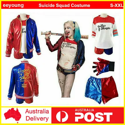 $27.39 • Buy Womens Suicide Squad Harley Quinn Cosplay Costume Jacket Halloween Party Outfits