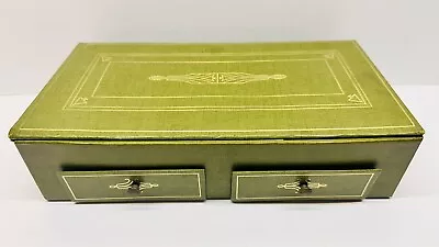 Vintage MCM Green Faux Leather Jewelry Box 12  X 6.5  • $26