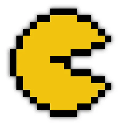Pac Man Shaped 8-Bit Retro Shaped Vinyl Decal Sticker • $12.99