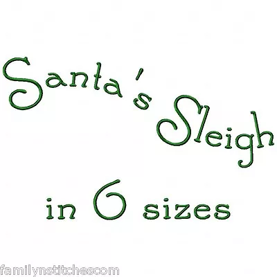 Santa's Sleigh Font Machine Embroidery 492 Designs On CD 6 Sizes 1  To 3.5  4x4 • $9.99