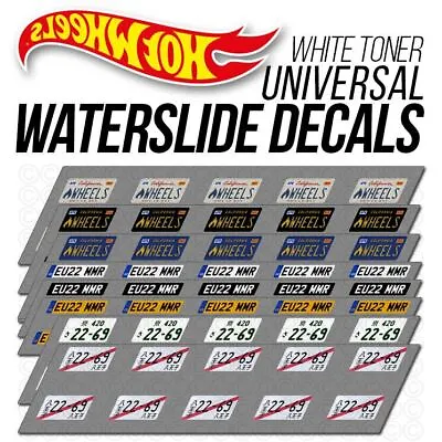 1/64 Scale LICENSE PLATE Custom White Toner Universal WaterSlide Decal Hot Wheel • $0.99