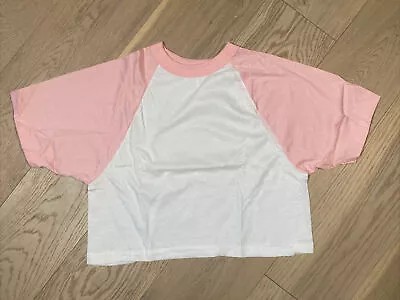 New Vintage 70’s 80’s Women’s Crop Cut T-Shirt Raglan NOS Deadstock Medium • $25.55