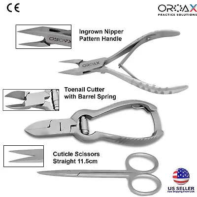 Toenail Removal Set Ingrowing Nail Nipper Cutter Cuticle Scissors Manicure Set • $8.89