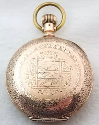 BEAUTIFUL ANTIQUE 18s GOLD FILLED HUNTER ENGRAVED POCKET WATCH CASE PARTS • $112.50