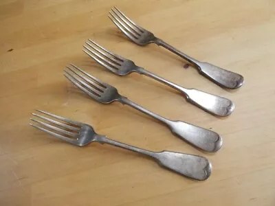 4 Antique Joseph Rodgers Silver Plated Fiddle Pattern Forks 17 Cm Long • $27.15