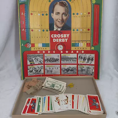 Vintage Crosby Derby Horse Racing Game Bing 1947 Gambling Board Rare Parts • $34.32