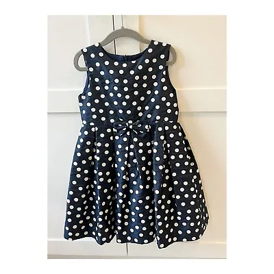 Rachel Riley Girls Blue Dot Party Dress 4 Years Sleeveless • £15