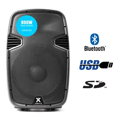 PRO SPJ 15BLU 15  Inch Active DJ Loudspeaker USB SD Bluetooth MP3 FREE P&P • £259