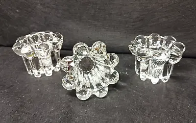 Votive Bubble Boopie Clear Glass Candle Holders Tapered Lot Of 3 Vintage • $21.95