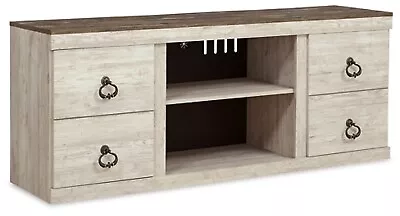 Signature Design By Ashley Casual Willowton 60  TV Stand  Whitewash • $149.99