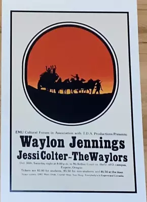 $9.99 • Buy Waylon Jennings Concert Posters - Outlaw Country - Willie Nelson - Merle Haggard