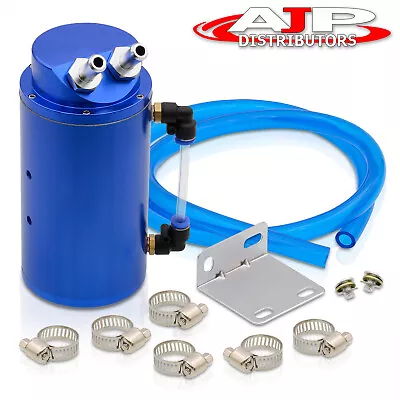 Blue 350ML Cylinder Oil Catch Can Tank W/ Drain Plug For Acura Integra B16 B18 • $16.99