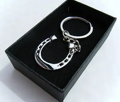 £4.75 • Buy Lucky Metal Horseshoe Keyring Chrome Finish Key Chain Gift Boxed BRAND NEW