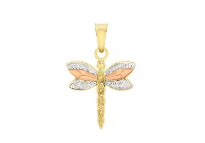 Patterned Dragonfly Pendant 9ct 3 Colour Gold • £36.83