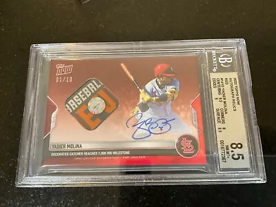 2022 Topps Now YADIER MOLINA #141 AUTO-RELIC /10 BGS  CARDINALS RED HOF • $950