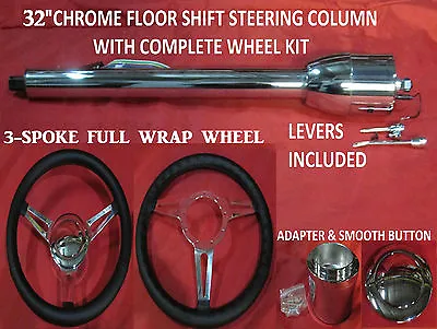$275 • Buy 32  Street/Hot Rod Pickup Truck Chrome Tilt Steering Column Floor Shift & Wheel