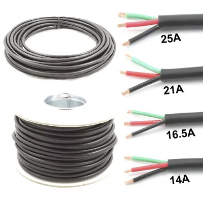 $275.12 • Buy 3 Core Cable 12v 24v Thin Wall Wire (14A 16.5A 21A 25A) Trailer LED Lights Etc