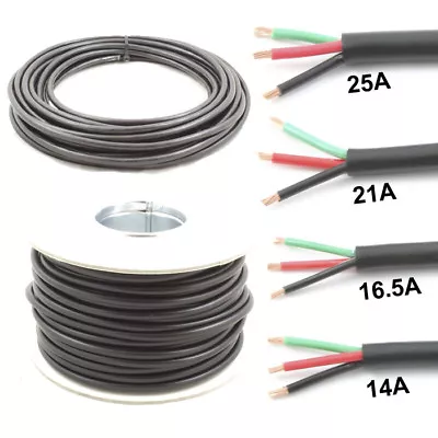 $170.27 • Buy 3 Core Cable 12v 24v Thin Wall Wire (14A 16.5A 21A 25A) Trailer LED Lights Etc