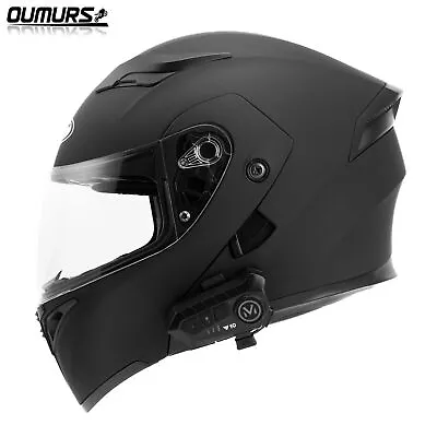 DOT Modular Flip Up Bluetooth Motorcycle Helmet Full Face Dual Visor Lens Helmet • $90.99