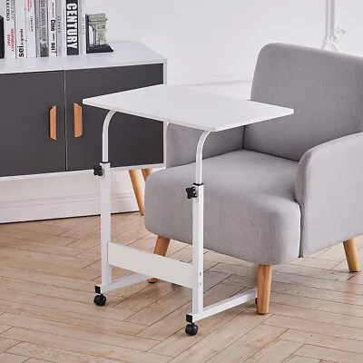 Adjustable Mobile Over Sofa Bed Table Stand Computer PC Laptop Desk On Wheels • £18.95