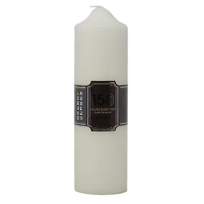 £8.95 • Buy 150 Hour Burn Time Unscented Thick White Classic Church Pillar Table Candles