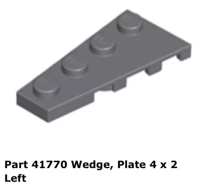 Lego 1x 41770 Dark Bluish Gray Wedge Plate 4 X 2 Left 8039 • $5.93