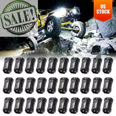 White LED Rock Lights 30Pods Under Body Light For Offroad Truck Car UTV ATV T3 • $106.26