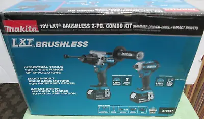 $499 Makita XT288T 18 Volt LXT Lithium-Ion Brushless Cordless 2-Piece Combo Kit • $319.97