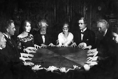 Creepy Vintage Seance PHOTO Scary Strange Spooky Dead Spirits Ghosts Group Talk • $4.88