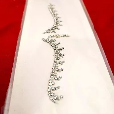 $18.95 • Buy Silver Lining Bridal Bindi Crystals Forehead Makeup Decoration.