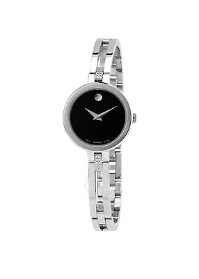 Brand New Movado Women’s Esperanza Black Dial Diamond Bangle Watch 0607471 • $399