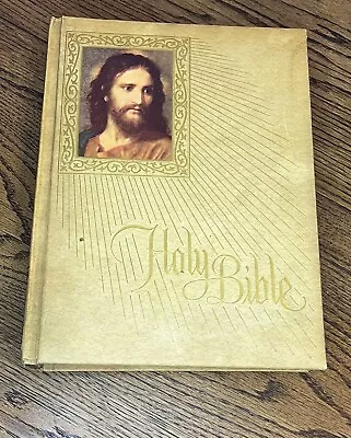 Vintage Holy Bible Fireside Family Edition Catholic NAB Leather • $16.99
