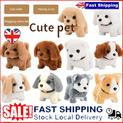 £6.99 • Buy Electronic Robot Dog Walking Barking Tail Wagging Puppy Dog Plush Toy Kids Gift
