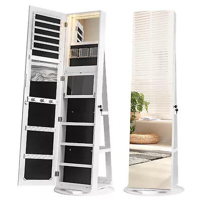 Jewelry Armoire With Full Length Mirror 360° Large Capacity Jewelry Organizer • $253.94